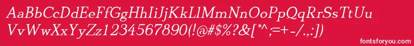 DionisiiotfItalic Font – White Fonts on Red Background