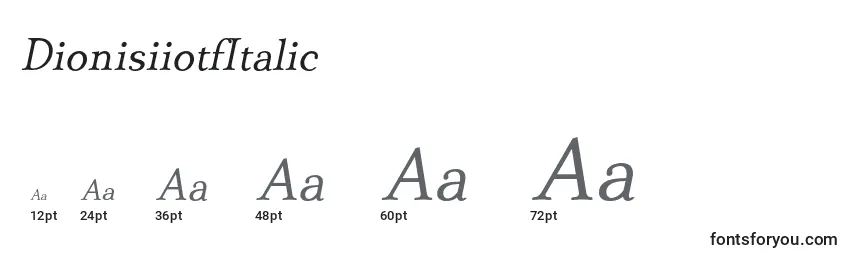 Размеры шрифта DionisiiotfItalic
