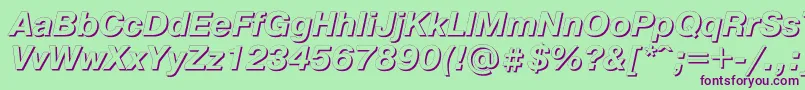 PragmaticashadowcItalic Font – Purple Fonts on Green Background
