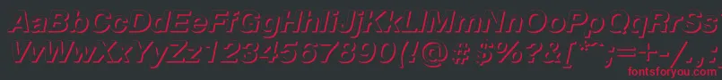 フォントPragmaticashadowcItalic – 黒い背景に赤い文字
