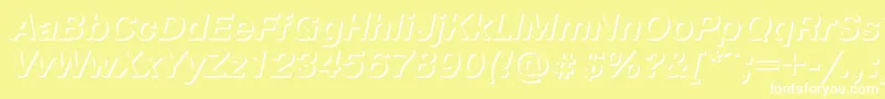 PragmaticashadowcItalic Font – White Fonts on Yellow Background