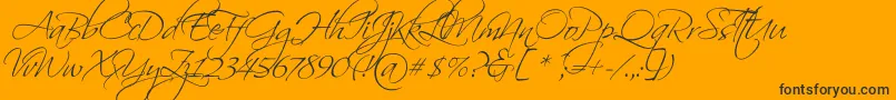 ScriptinaPro Font – Black Fonts on Orange Background