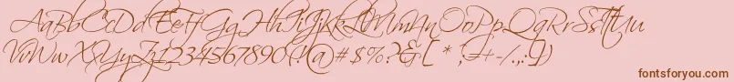 ScriptinaPro-Schriftart – Braune Schriften auf rosa Hintergrund