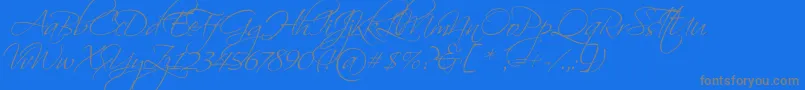 ScriptinaPro-Schriftart – Graue Schriften auf blauem Hintergrund