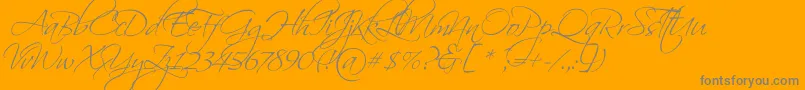 ScriptinaPro-Schriftart – Graue Schriften auf orangefarbenem Hintergrund