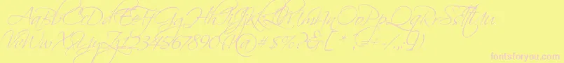 ScriptinaPro Font – Pink Fonts on Yellow Background