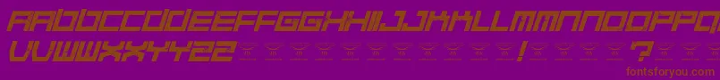 QuaaludesItalic-fontti – ruskeat fontit violetilla taustalla