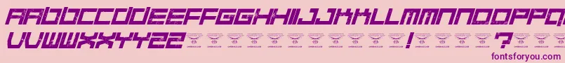 QuaaludesItalic-Schriftart – Violette Schriften auf rosa Hintergrund