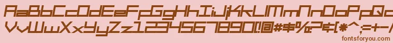 フォントSfSquareHeadBoldItalic – ピンクの背景に茶色のフォント