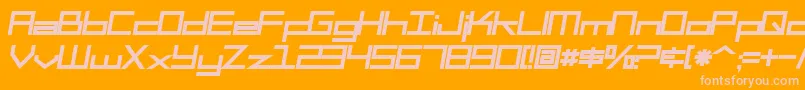 Fonte SfSquareHeadBoldItalic – fontes rosa em um fundo laranja