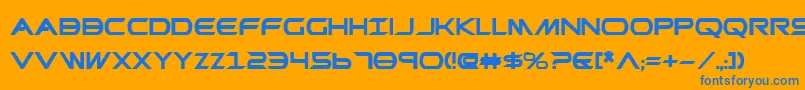 Promethean ffy-Schriftart – Blaue Schriften auf orangefarbenem Hintergrund