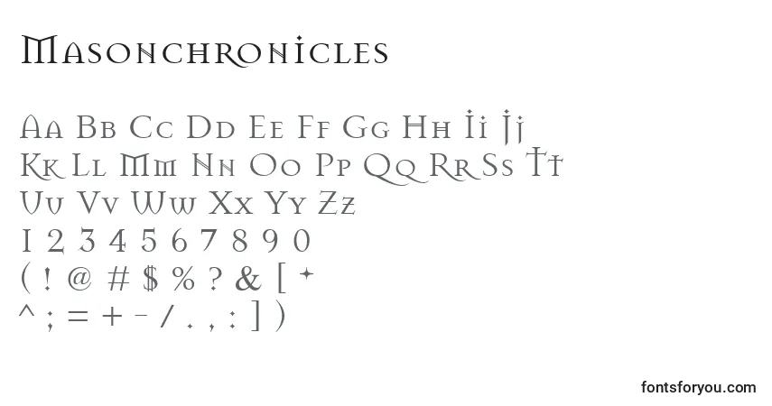 Schriftart Masonchronicles – Alphabet, Zahlen, spezielle Symbole
