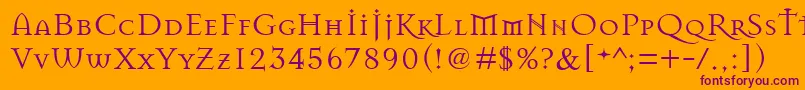 Masonchronicles Font – Purple Fonts on Orange Background