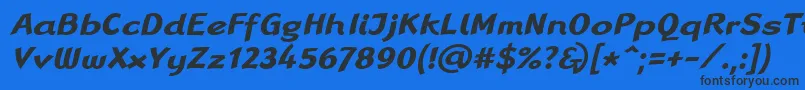 LinotypeRanaBoldItalic Font – Black Fonts on Blue Background