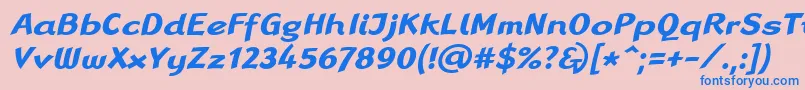 LinotypeRanaBoldItalic Font – Blue Fonts on Pink Background