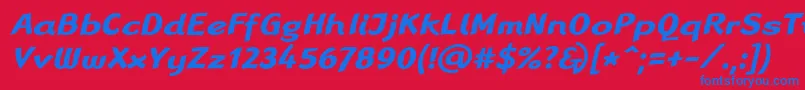 LinotypeRanaBoldItalic Font – Blue Fonts on Red Background