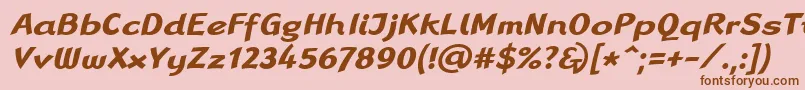 Fonte LinotypeRanaBoldItalic – fontes marrons em um fundo rosa