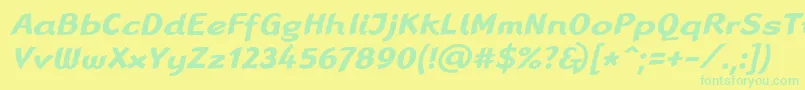 Шрифт LinotypeRanaBoldItalic – зелёные шрифты на жёлтом фоне