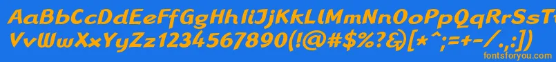 LinotypeRanaBoldItalic Font – Orange Fonts on Blue Background