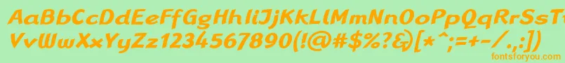 LinotypeRanaBoldItalic Font – Orange Fonts on Green Background