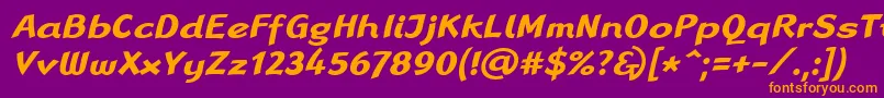 Шрифт LinotypeRanaBoldItalic – оранжевые шрифты на фиолетовом фоне