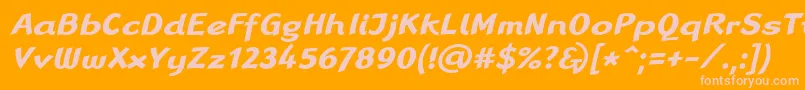 LinotypeRanaBoldItalic Font – Pink Fonts on Orange Background