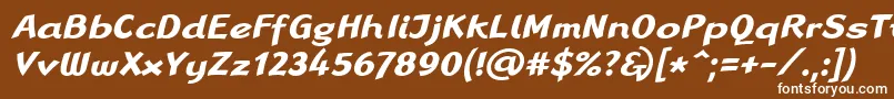 Czcionka LinotypeRanaBoldItalic – białe czcionki na brązowym tle