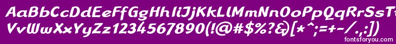 LinotypeRanaBoldItalic Font – White Fonts on Purple Background