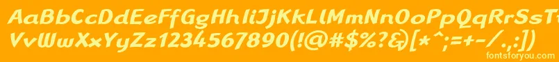 LinotypeRanaBoldItalic Font – Yellow Fonts on Orange Background