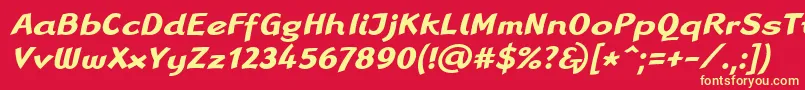 Шрифт LinotypeRanaBoldItalic – жёлтые шрифты на красном фоне