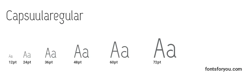 Capsuularegular Font Sizes