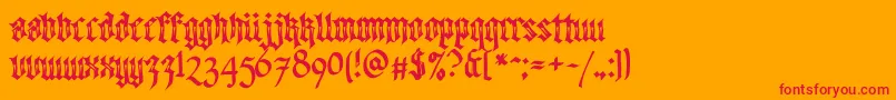 Walkdawalktwo Font – Red Fonts on Orange Background