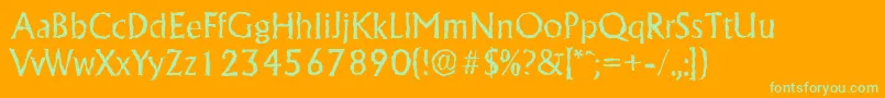 fuente AdelonrandomRegular – Fuentes Verdes Sobre Fondo Naranja