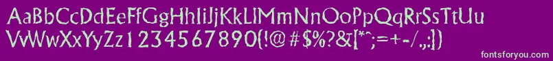 AdelonrandomRegular Font – Green Fonts on Purple Background