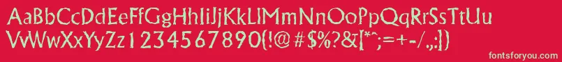 AdelonrandomRegular Font – Green Fonts on Red Background