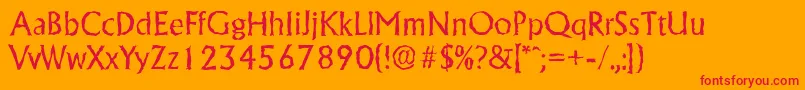 AdelonrandomRegular Font – Red Fonts on Orange Background