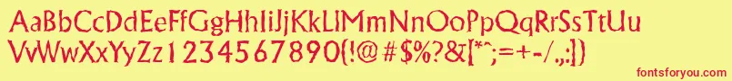 AdelonrandomRegular Font – Red Fonts on Yellow Background