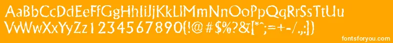 AdelonrandomRegular-Schriftart – Weiße Schriften auf orangefarbenem Hintergrund