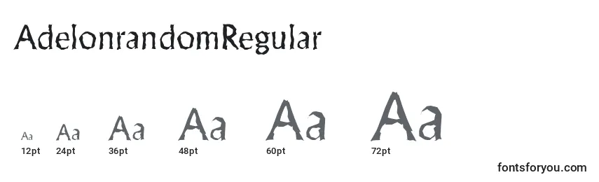 Размеры шрифта AdelonrandomRegular
