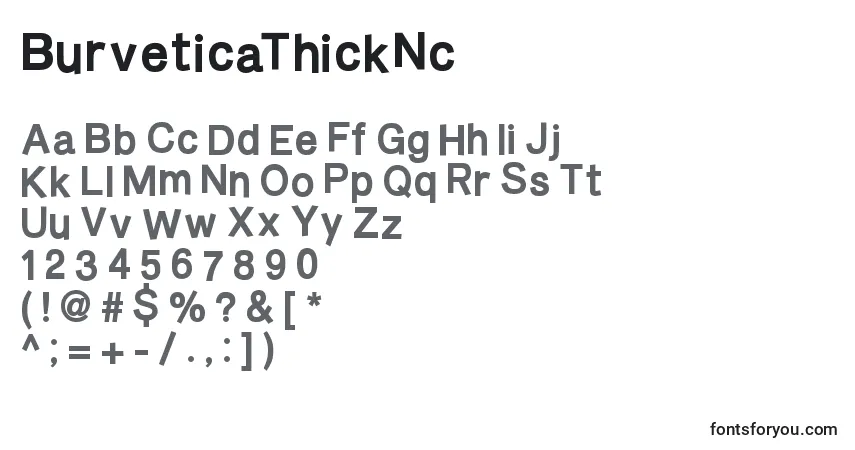 Czcionka BurveticaThickNc – alfabet, cyfry, specjalne znaki
