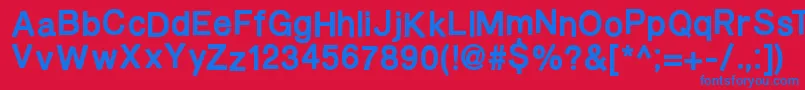 フォントBurveticaThickNc – 赤い背景に青い文字