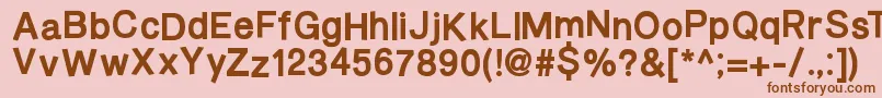 BurveticaThickNc-Schriftart – Braune Schriften auf rosa Hintergrund