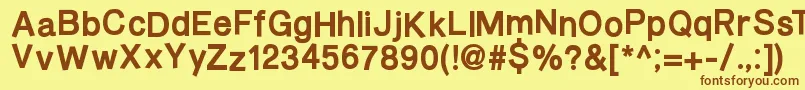 BurveticaThickNc-fontti – ruskeat fontit keltaisella taustalla