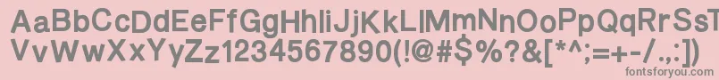フォントBurveticaThickNc – ピンクの背景に灰色の文字