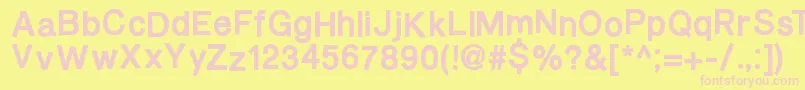 BurveticaThickNc Font – Pink Fonts on Yellow Background