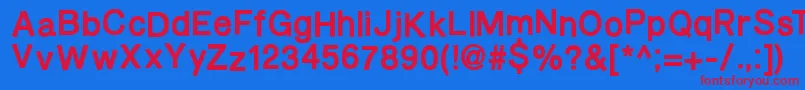 BurveticaThickNc Font – Red Fonts on Blue Background