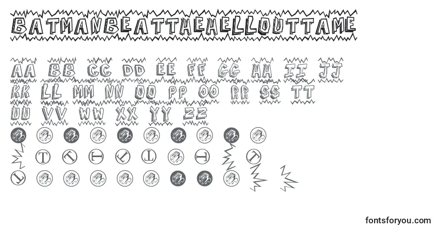 Czcionka BatmanBeatTheHellOuttaMe – alfabet, cyfry, specjalne znaki