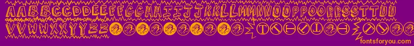 BatmanBeatTheHellOuttaMe Font – Orange Fonts on Purple Background