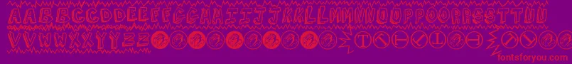 BatmanBeatTheHellOuttaMe-Schriftart – Rote Schriften auf violettem Hintergrund