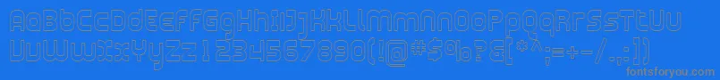 Sfplasmaticaoutline-Schriftart – Graue Schriften auf blauem Hintergrund